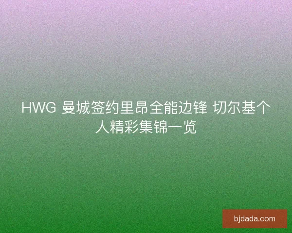 HWG 曼城签约里昂全能边锋 切尔基个人精彩集锦一览